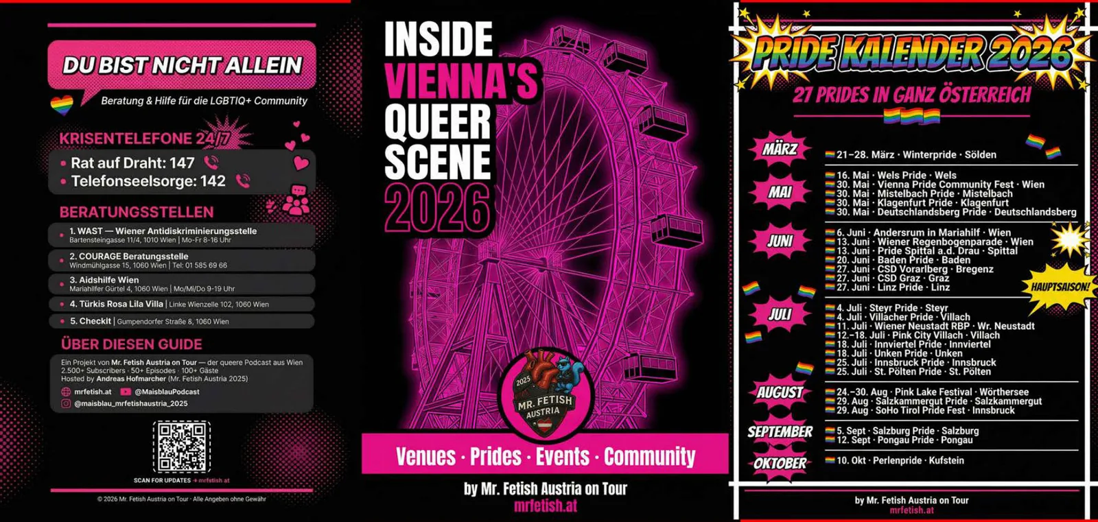 Inside Vienna's Queer Scene 2026 – Cover, Beratung & Pride Kalender